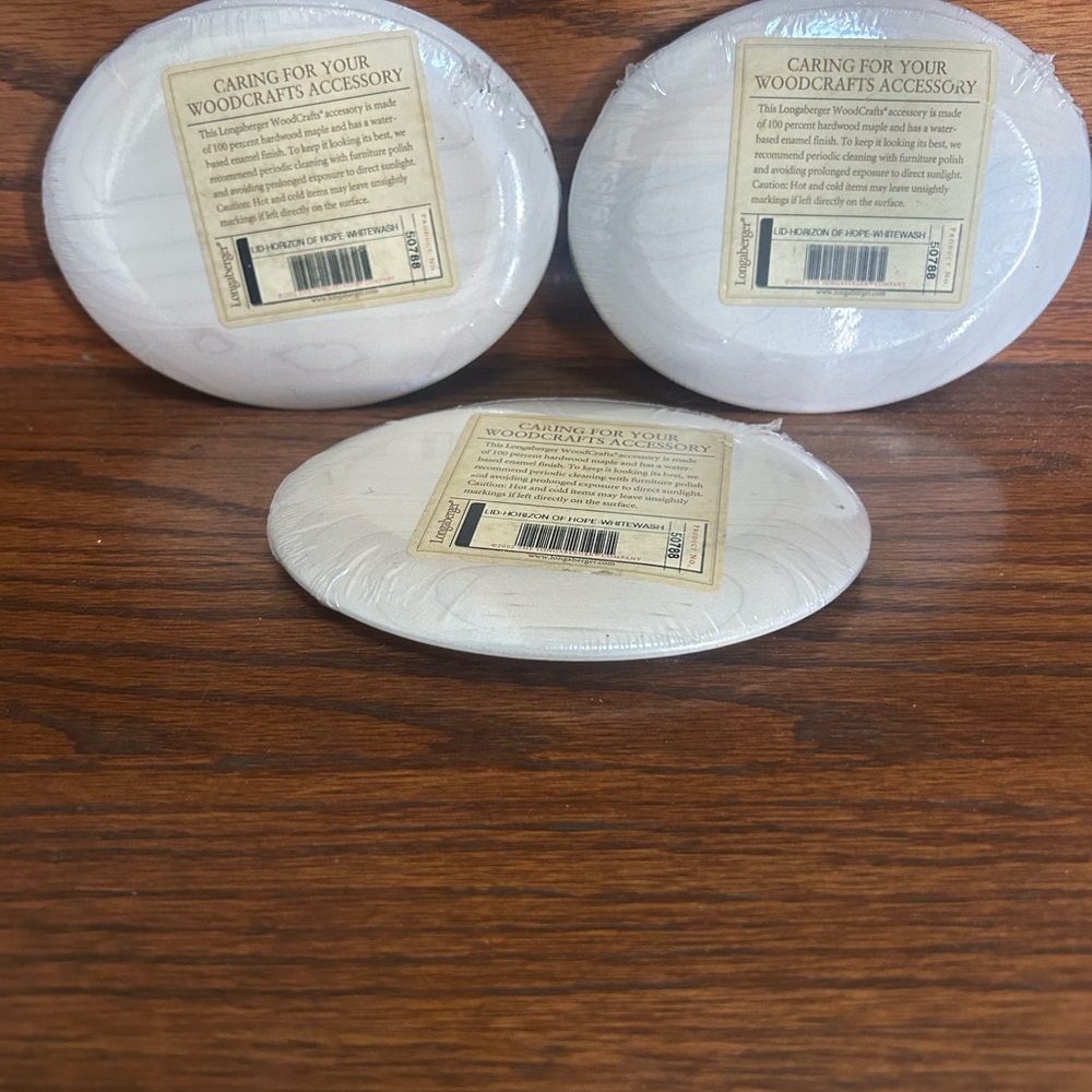 Longaberger WoodCrafts Lid Horizon of Hope Whitewash NEW Factory Sealed